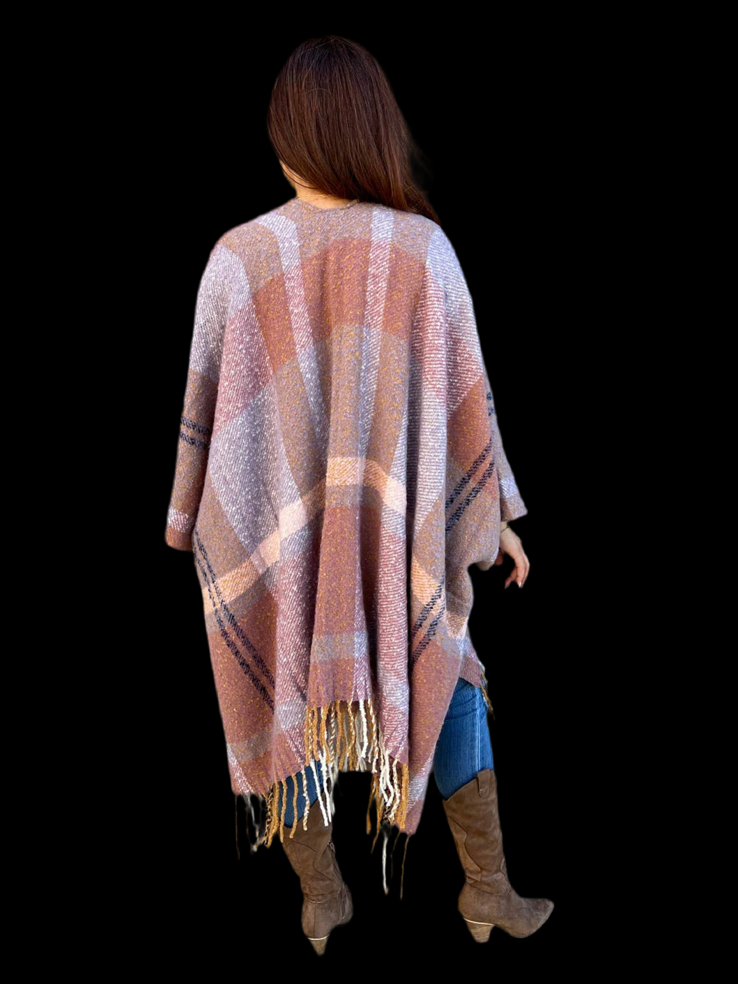 Autumn Sky | Plaid Fall & Winter Kimono w/ Tassel Trim