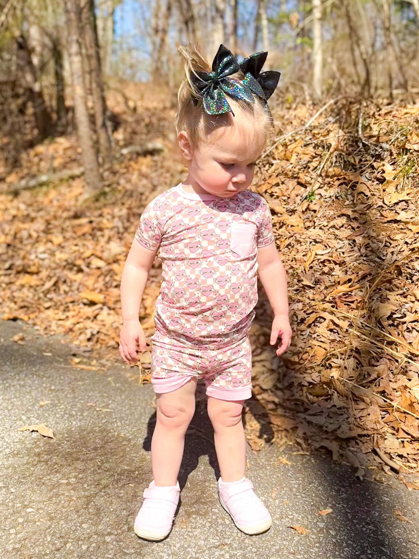 Checkered Mama's Girl Bamboo Short Set (FINAL SALE)