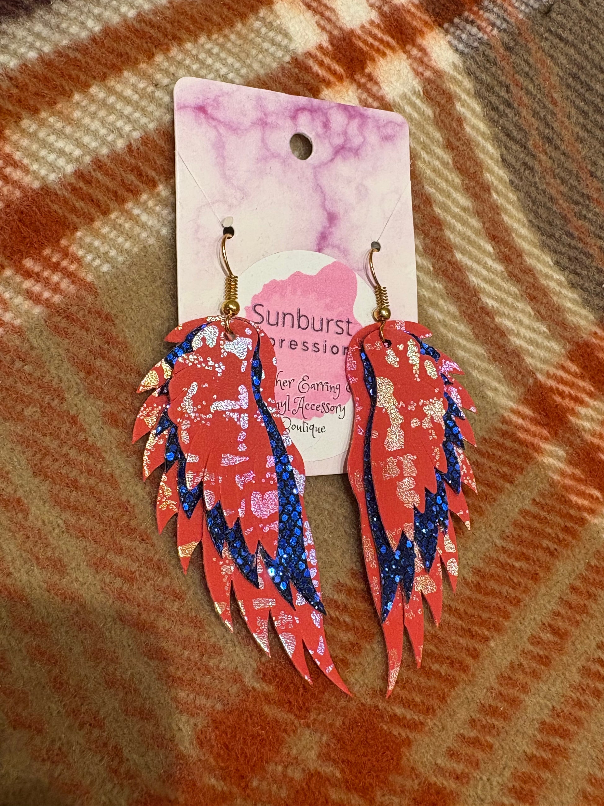 Talk Back to Me- Pink leopard iridescent and Blue Glitter (3 layer)
