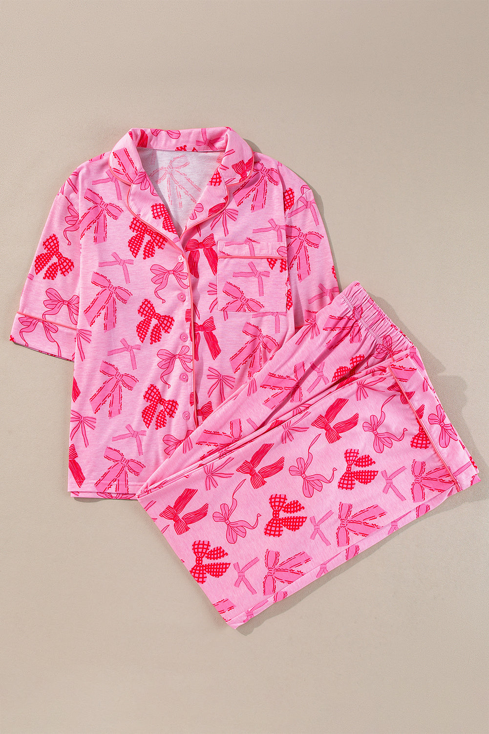 Pink Bow Knot Pajama Set LT