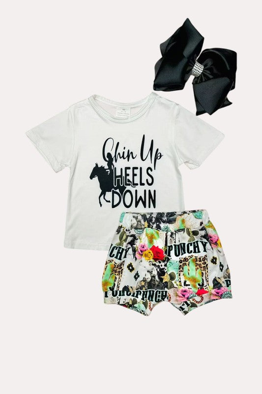 Chin Up Heels Down Tee and Shorts Set