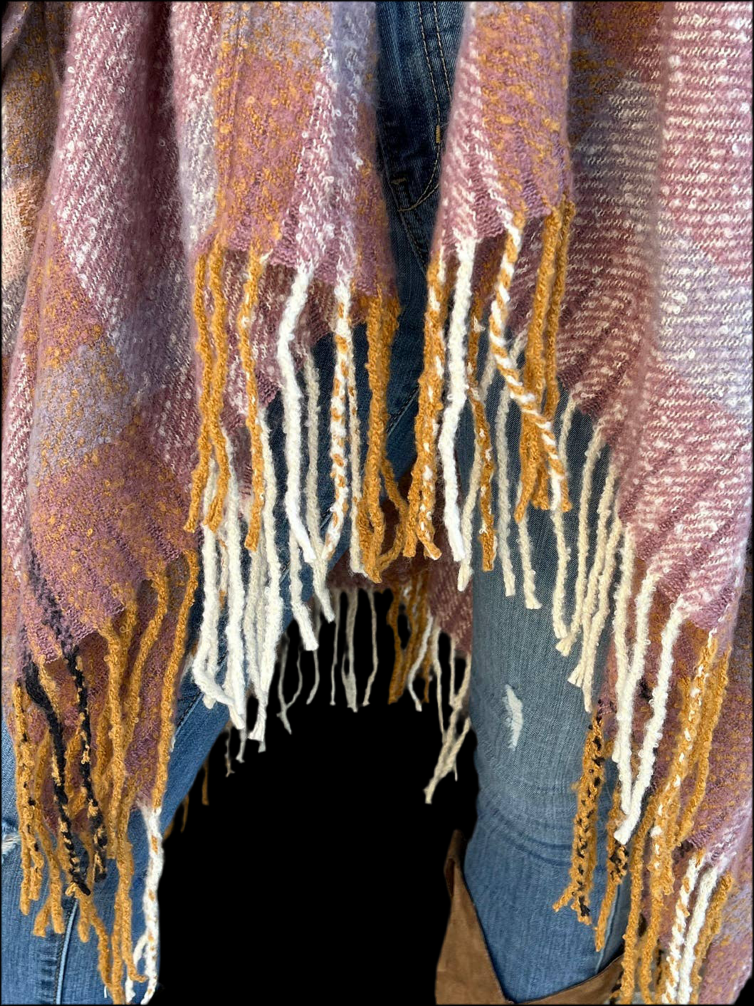 Autumn Sky | Plaid Fall & Winter Kimono w/ Tassel Trim