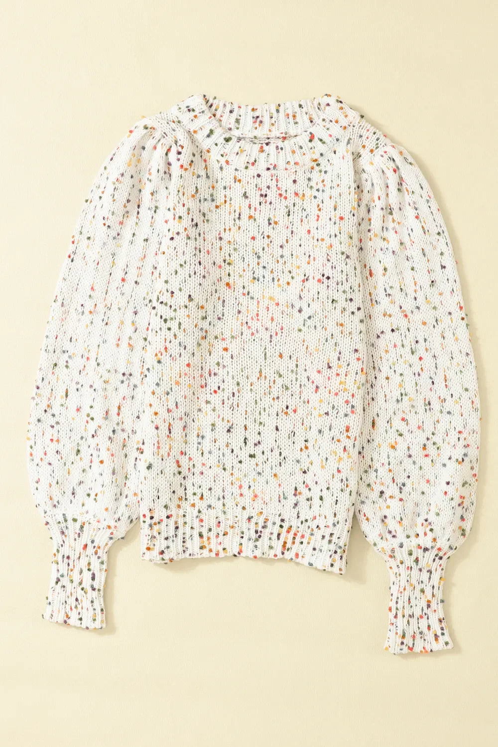 Confetti Round Neck Long Sleeve Sweater