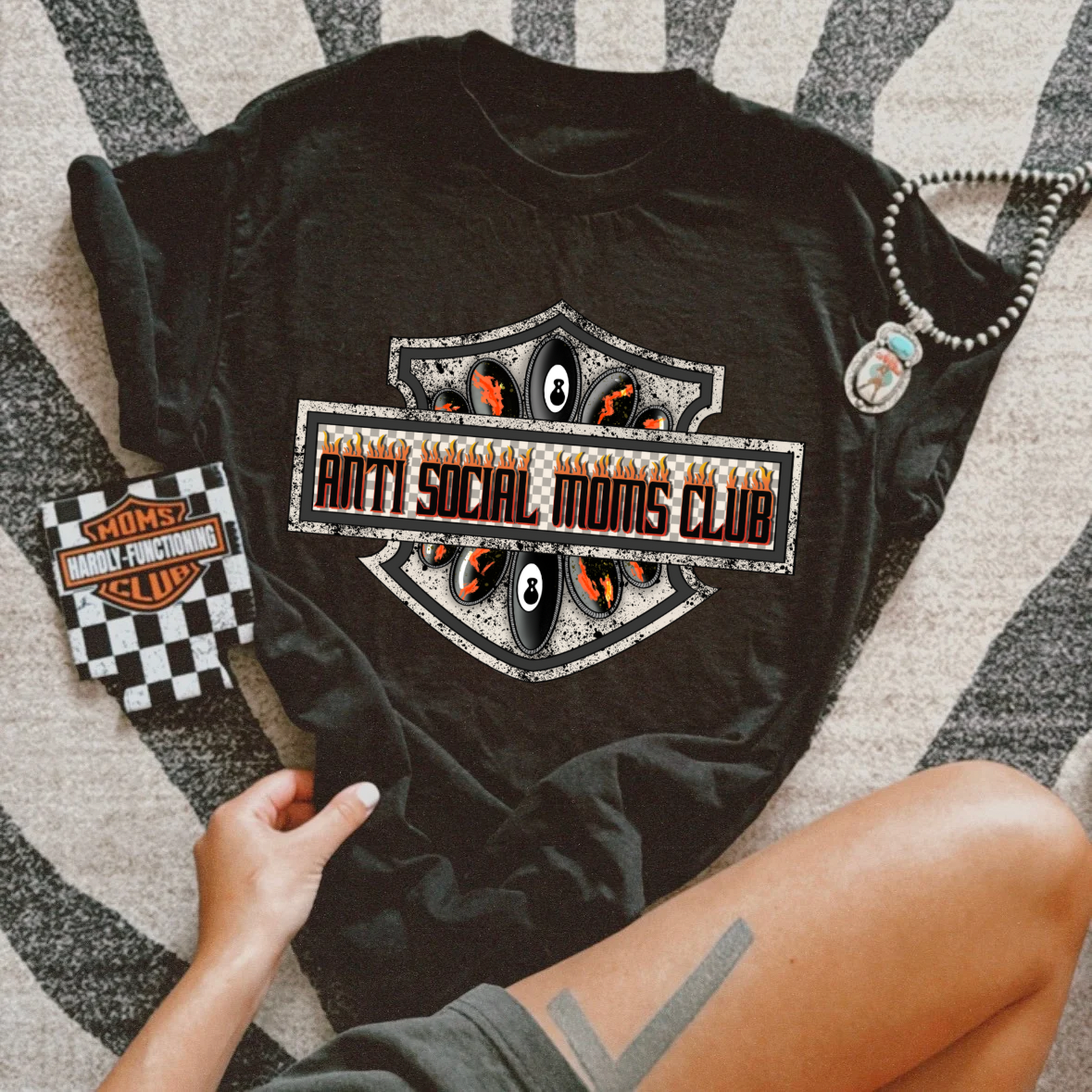 Anti social moms club Tee