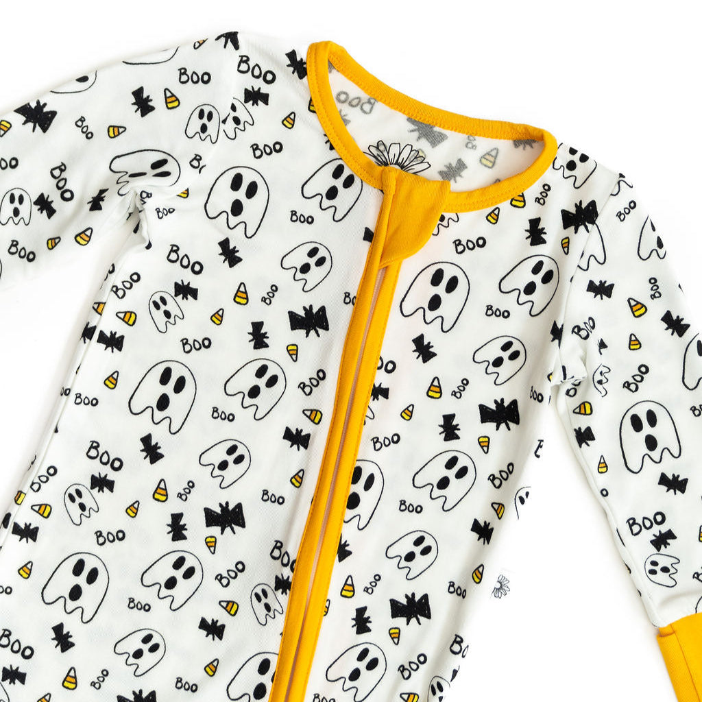 SALE: Halloween Orange Trim Bamboo Onesie