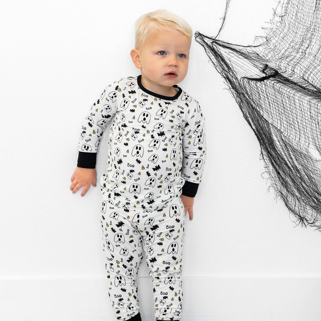 SALE: Halloween Black Long Sleeve Bamboo Sleep Set
