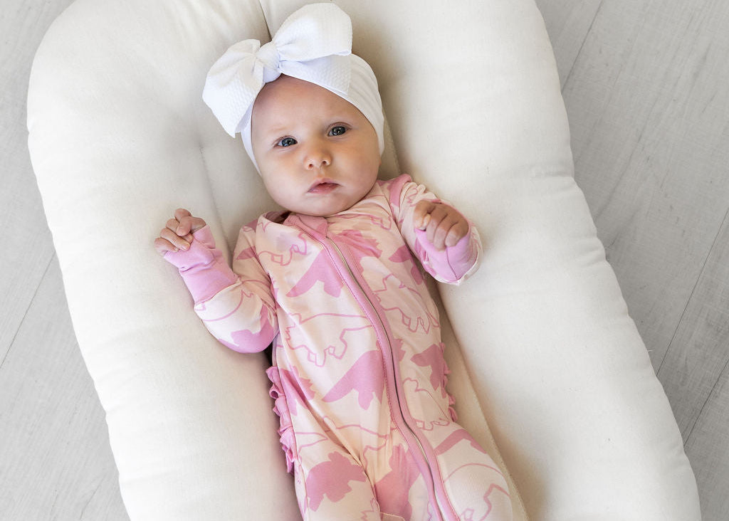Dinosaur Pink Bamboo Onesie