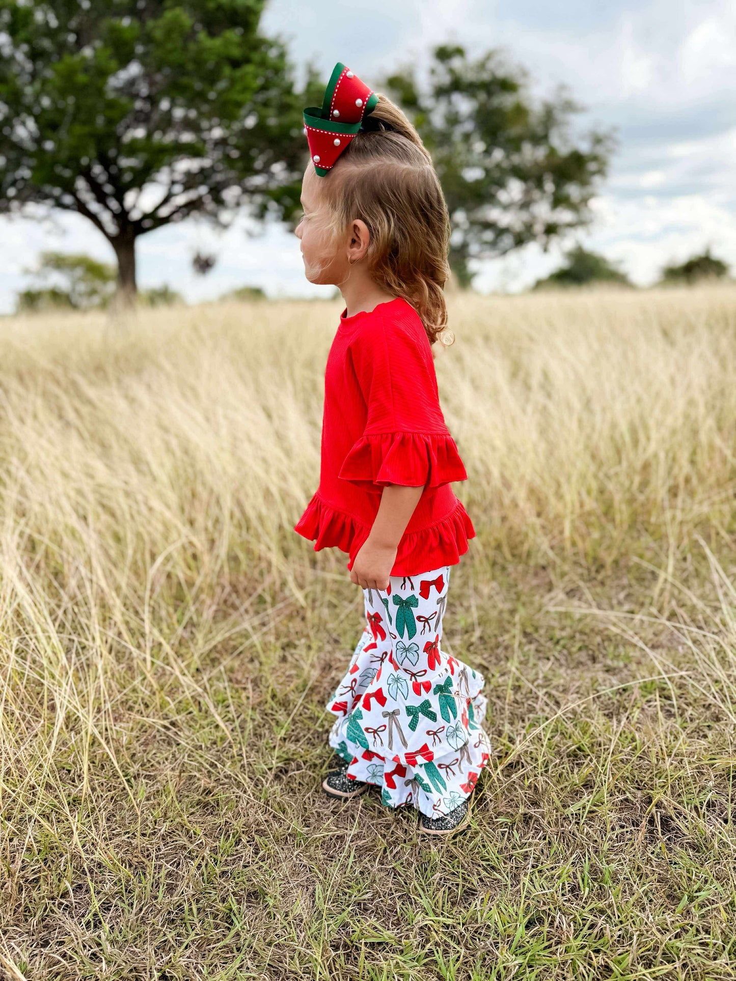 Rodeo Red ruffle top (FINAL SALE)