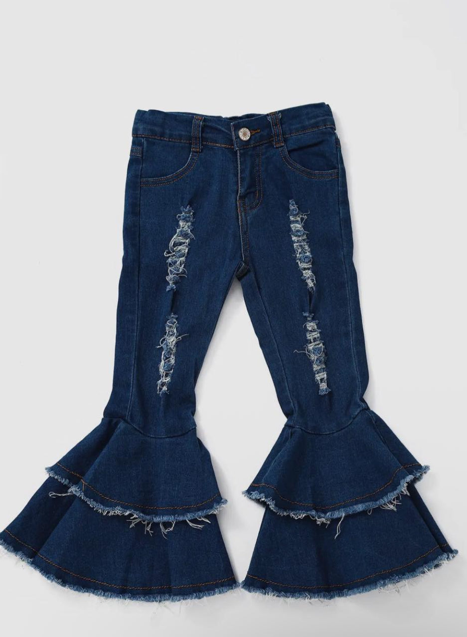 Distressed Double Layer Jeans