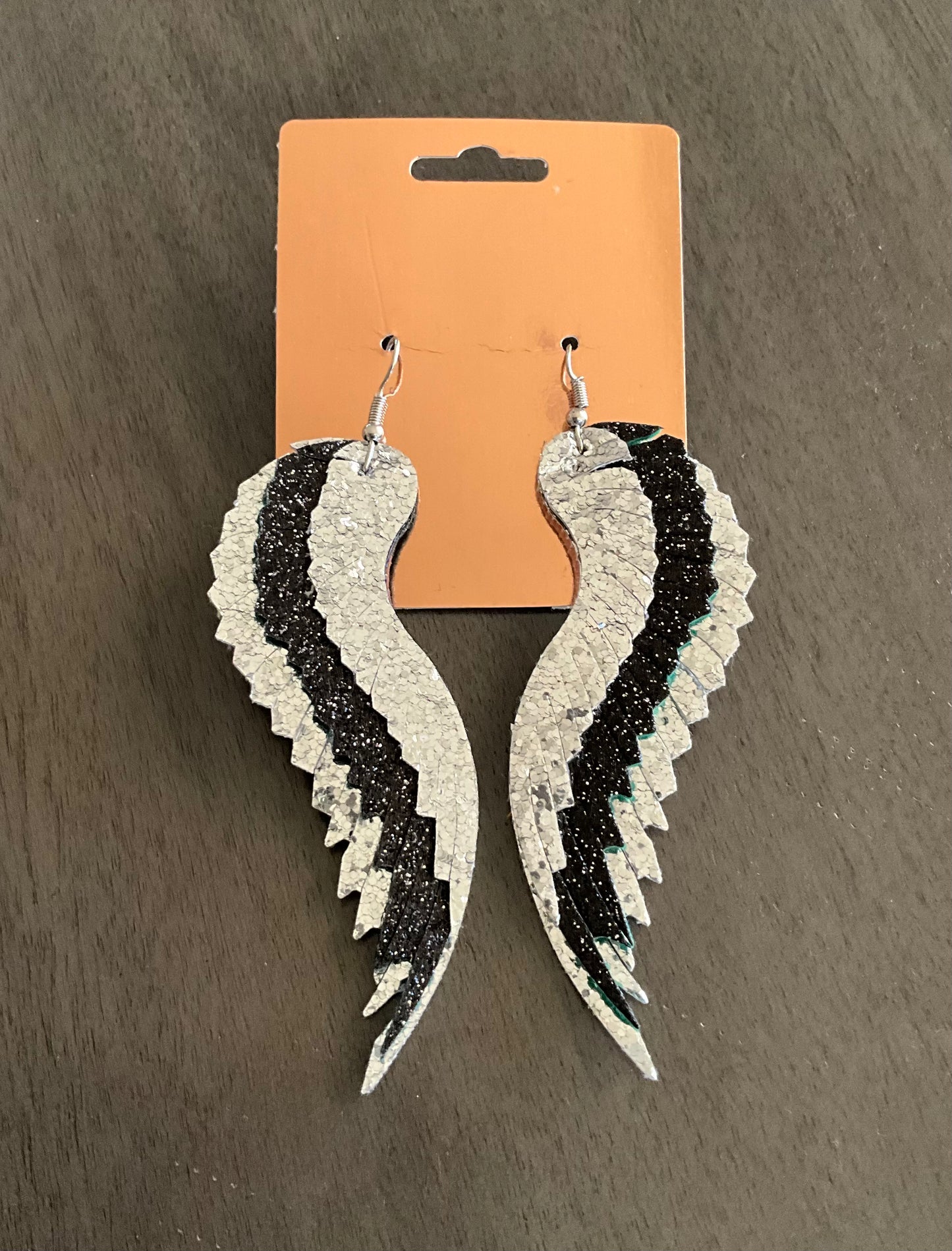 Touched by an Angel - black glitter / silver glitter