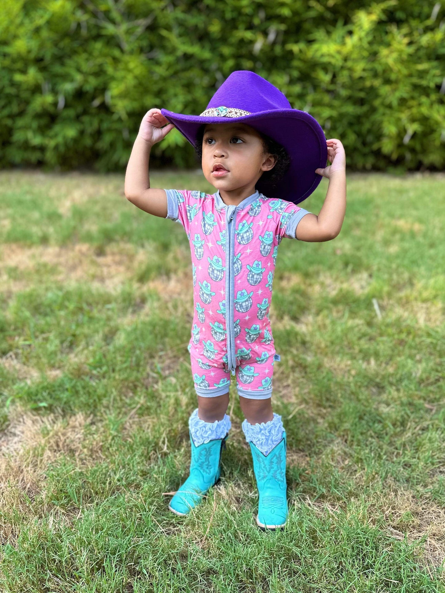 3T Disco Cowgirl Bamboo Shortie Romper (FINAL SALE)