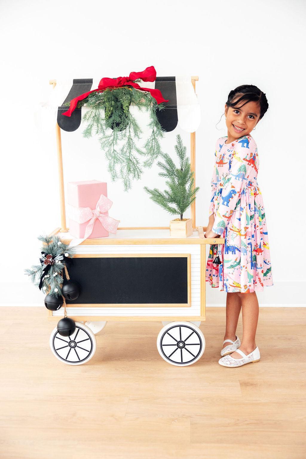 Jingle Saurus L/S Pocket Twirl Dress