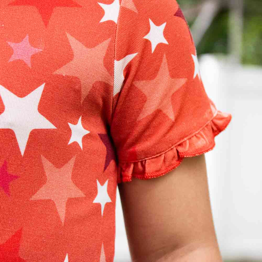 Star Pink Bamboo Short Sleeve Sleep set