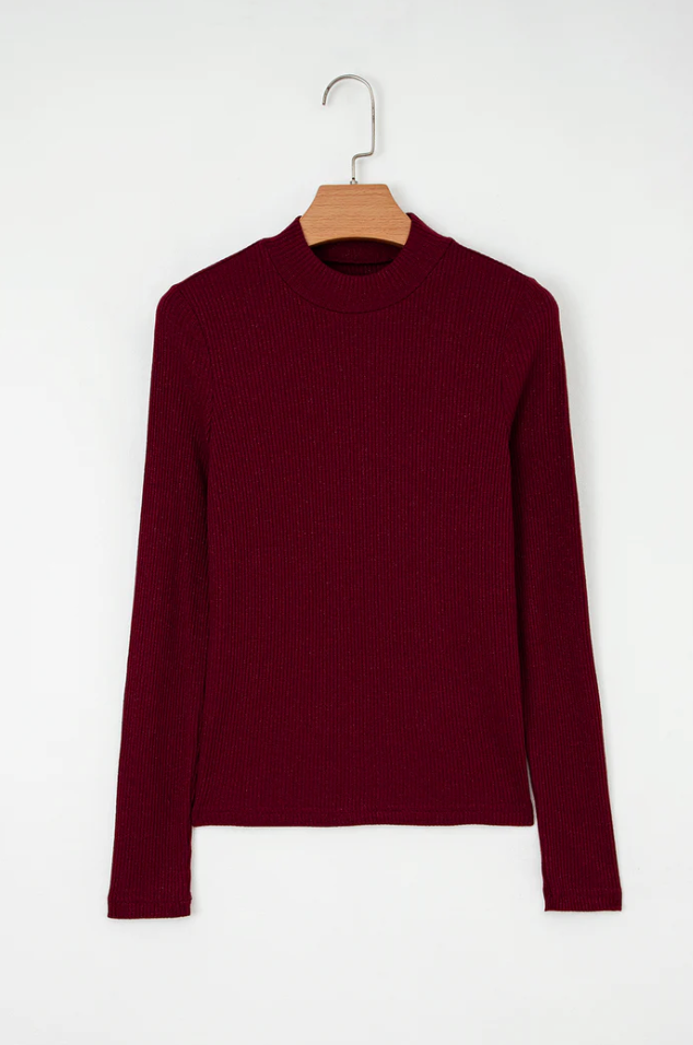 Red Ribbed Slim Top September.
