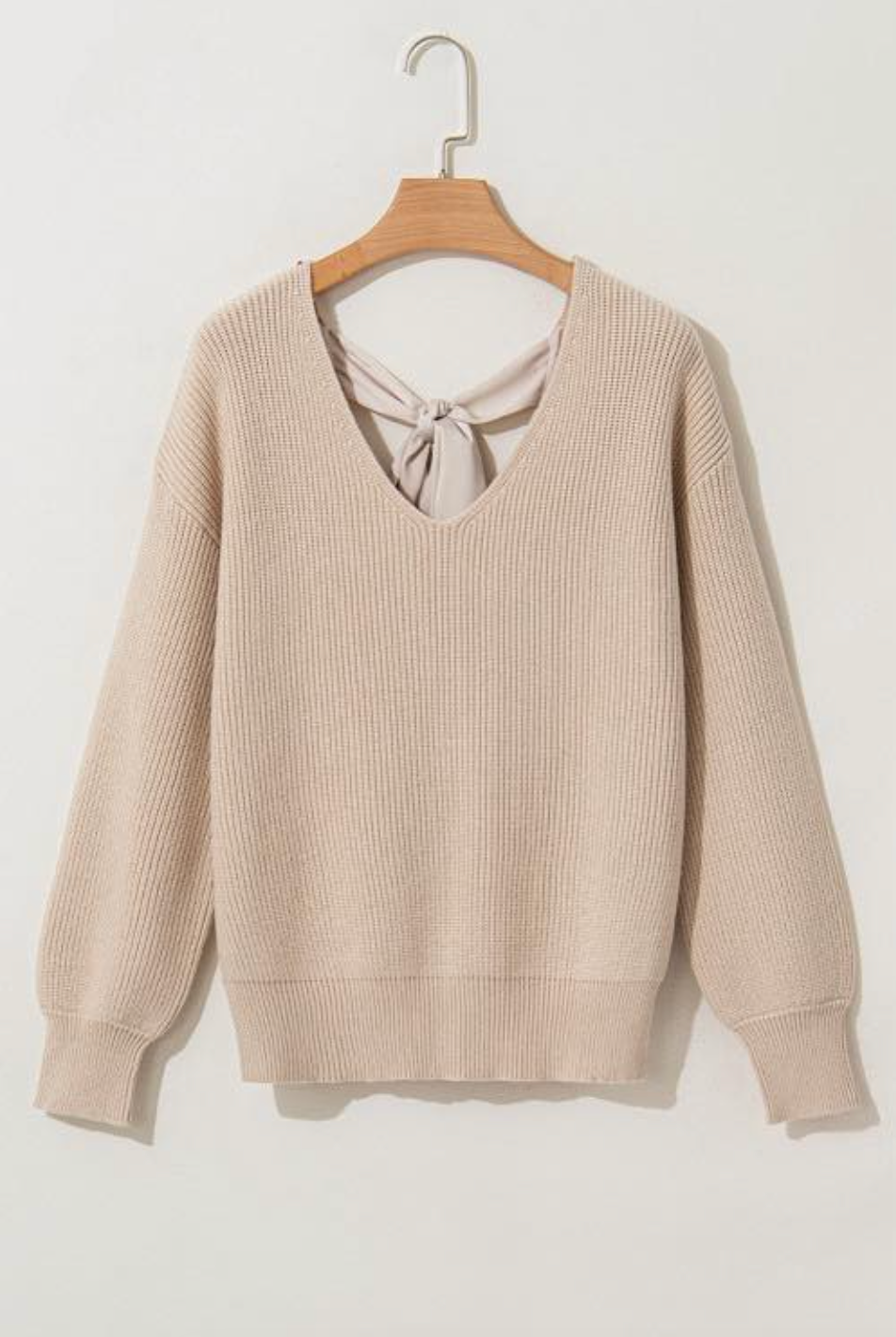 Lantern Knot Back Sweater FB
