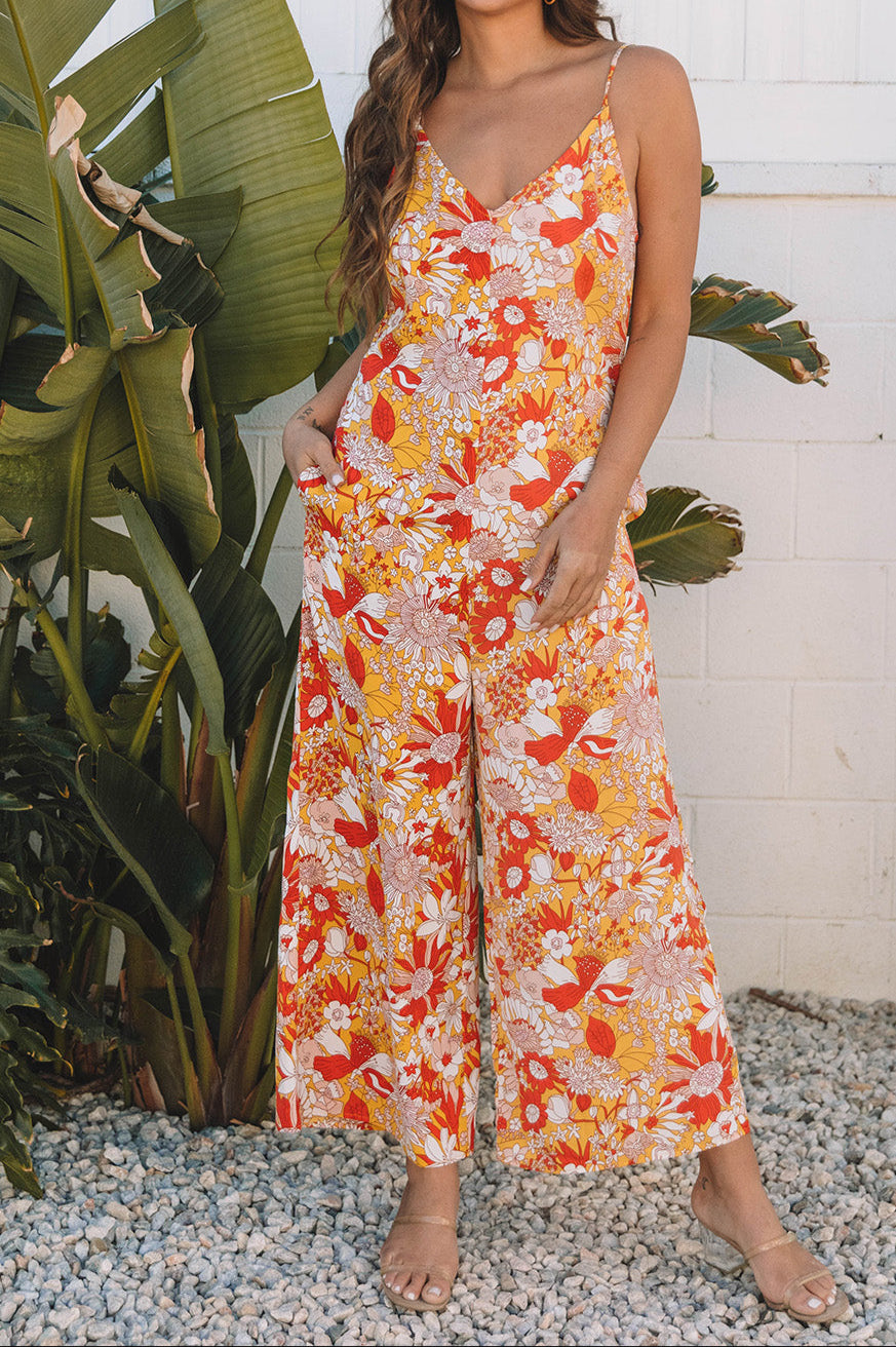 Yellow Floral Jumpsuit FB