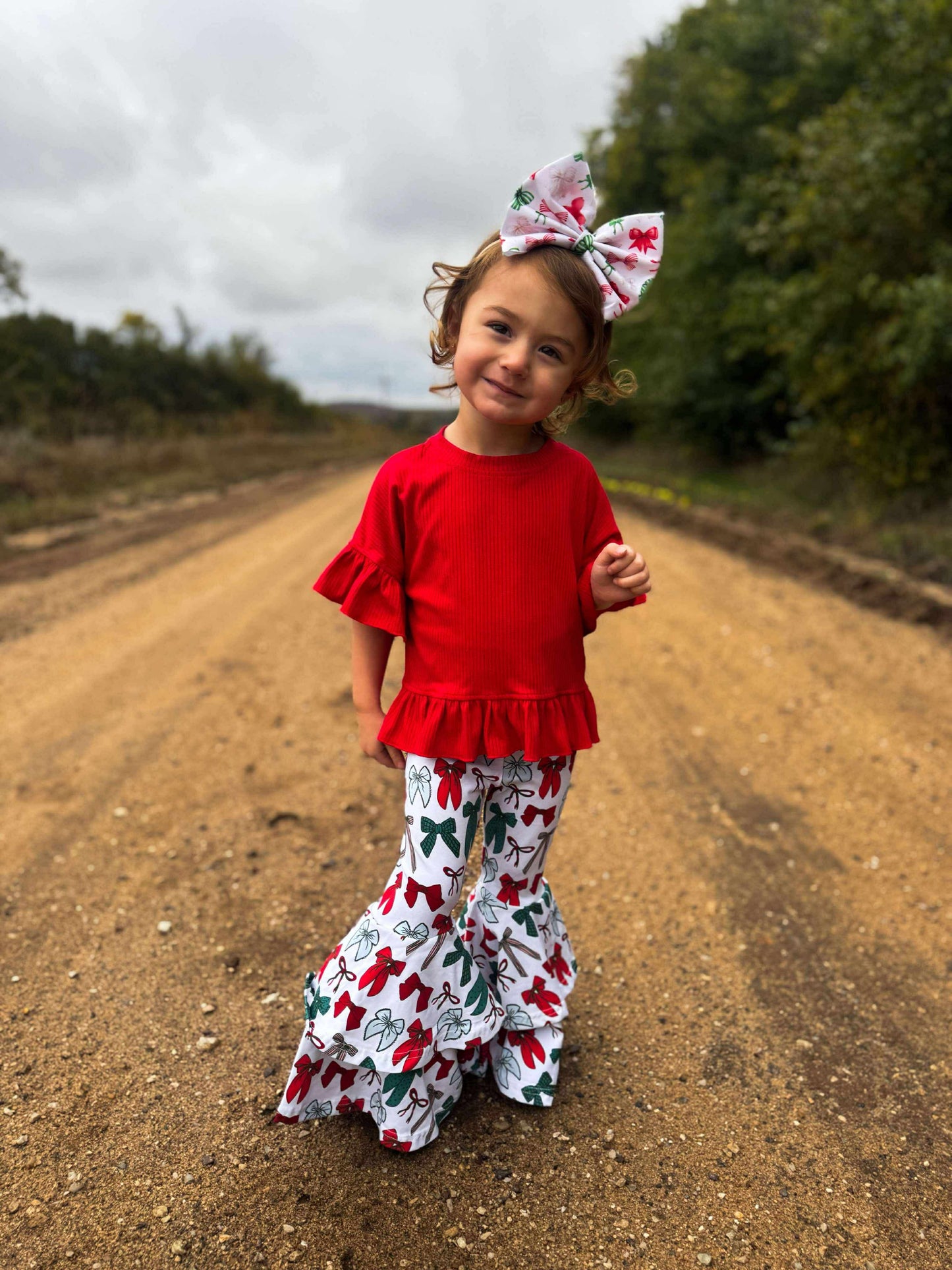Rodeo Red ruffle top  (FINAL SALE)