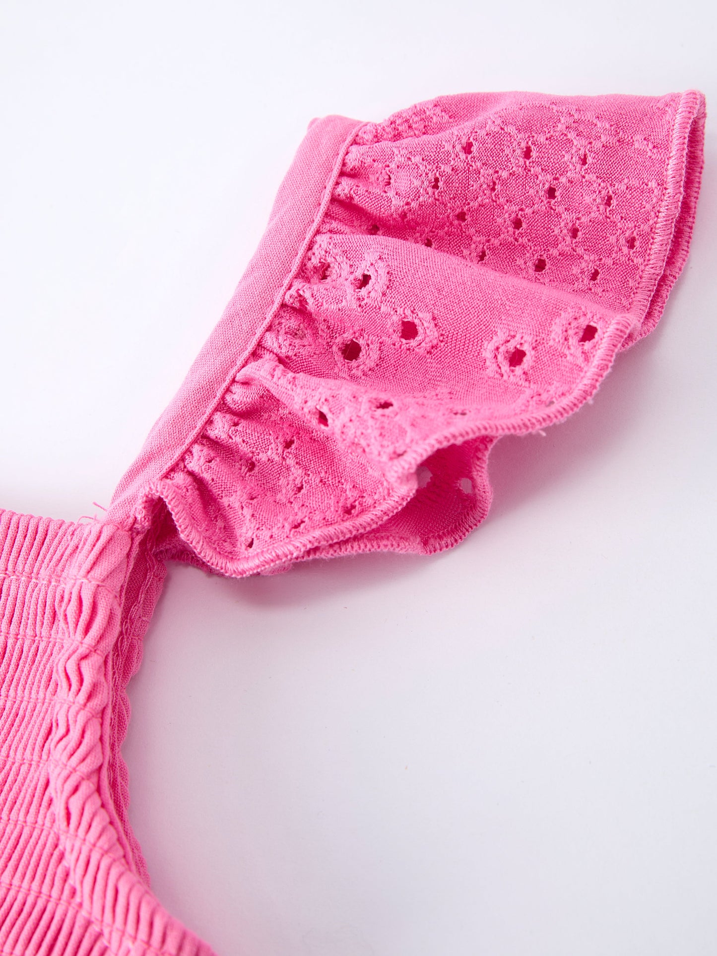 Pink Girl Smocked Ruffle Dress