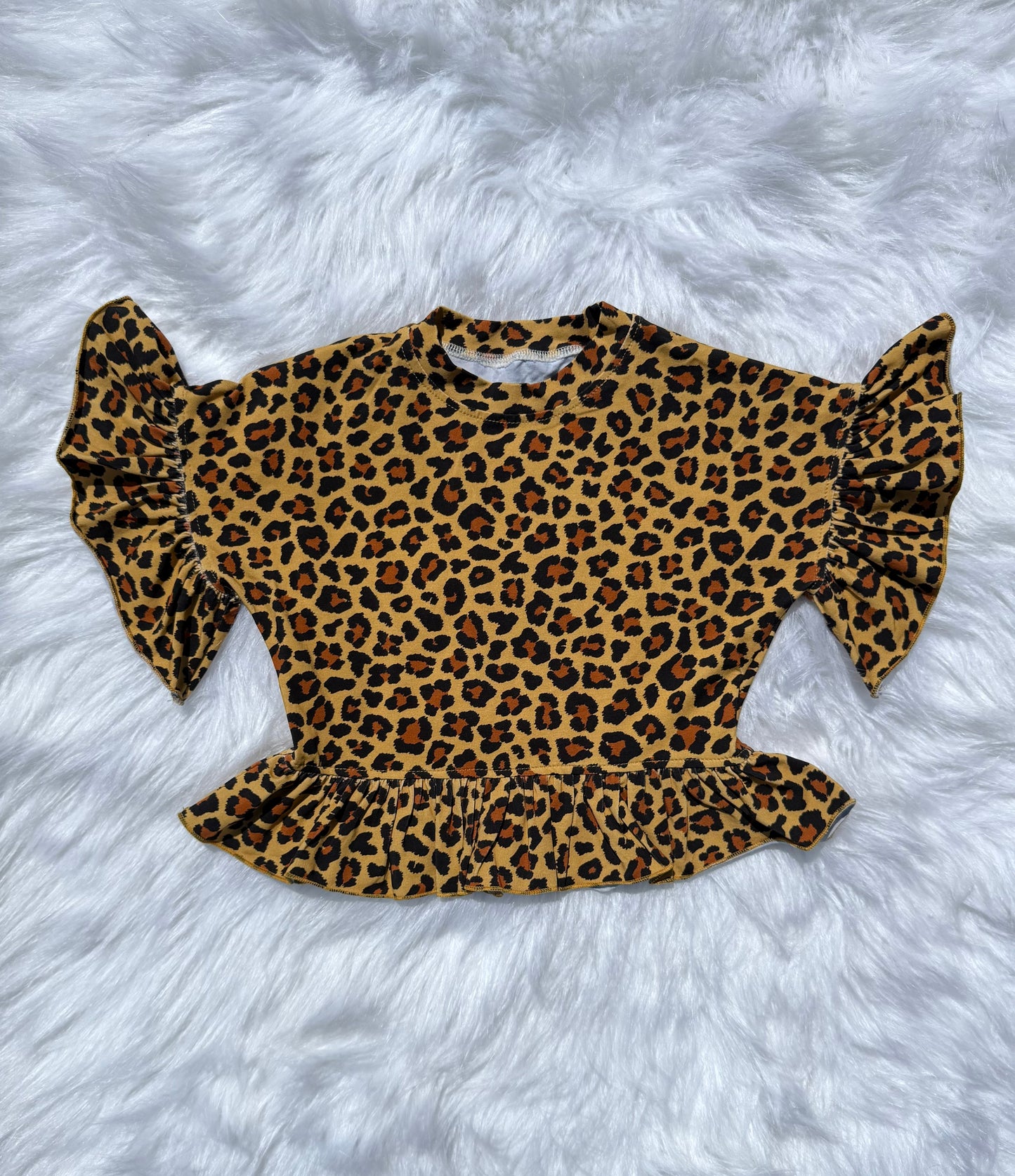 Cheetah ruffle top (FINAL SALE)