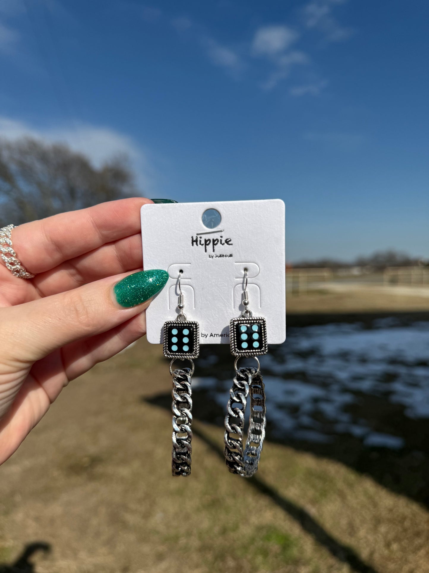Dice Hoop Earrings (FINAL SALE)