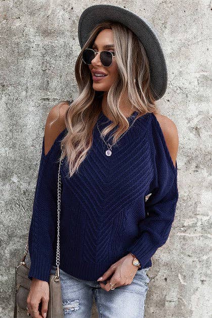 Chic Shoulder Cutout Sweater