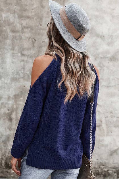 Chic Shoulder Cutout Sweater