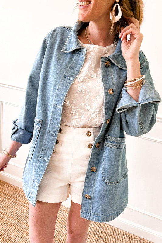 Blue Pocket Denim Jacket FB
