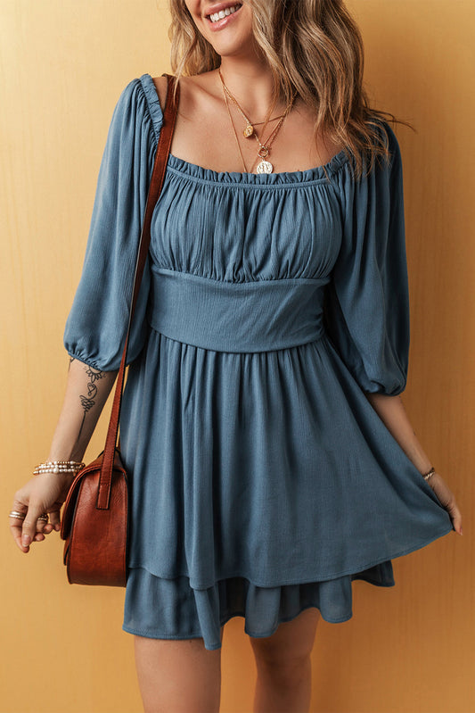 Teal Ruched Dress FB