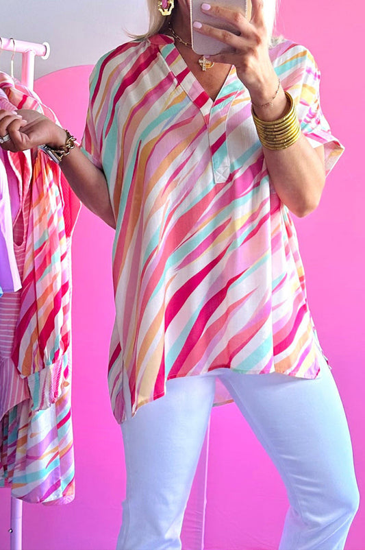 Abstract High Low Blouse FB