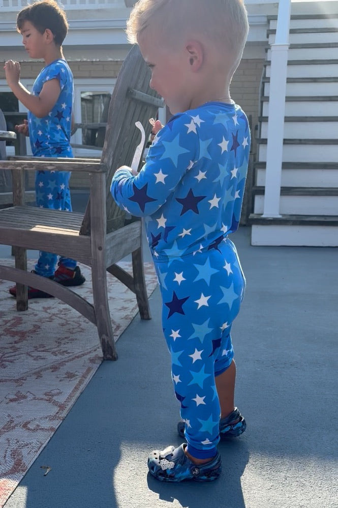 Star Blue Long Sleeve Bamboo Sleep Set