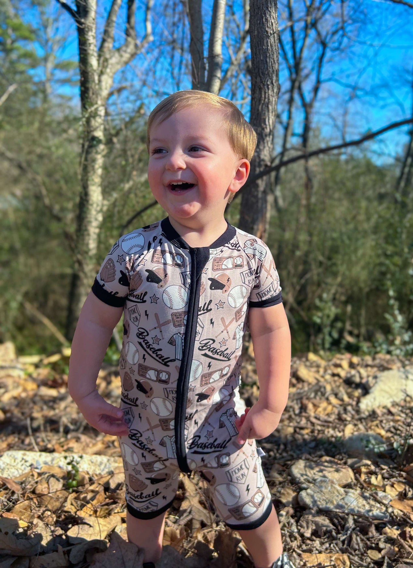 2T Game Day Bamboo Shortie Romper (FINAL SALE)