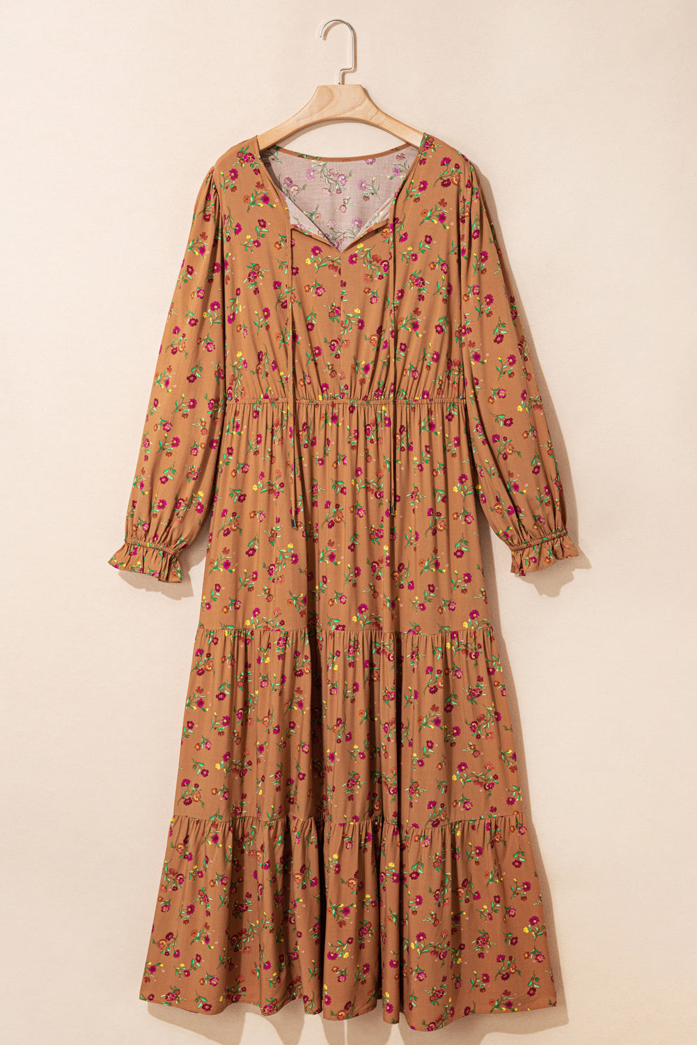 Brown Floral Plus Size Maxi LT