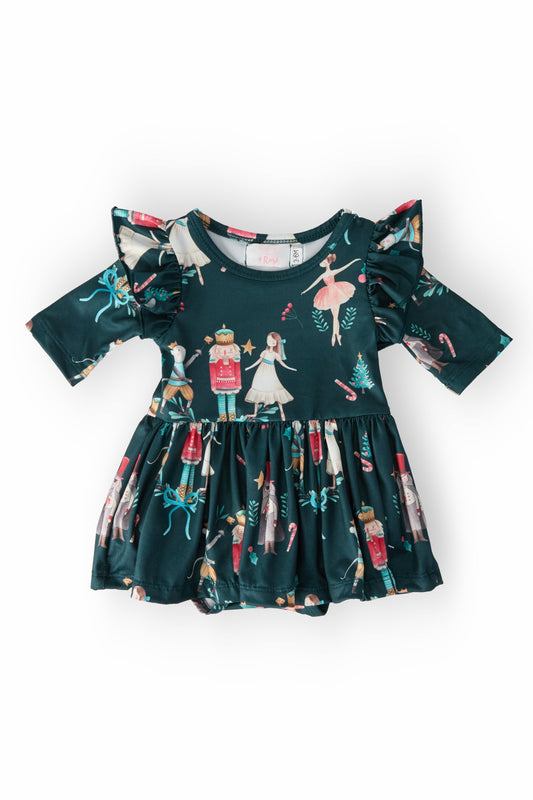 Christmas Ballet Twirl Flutter Bodysuit
