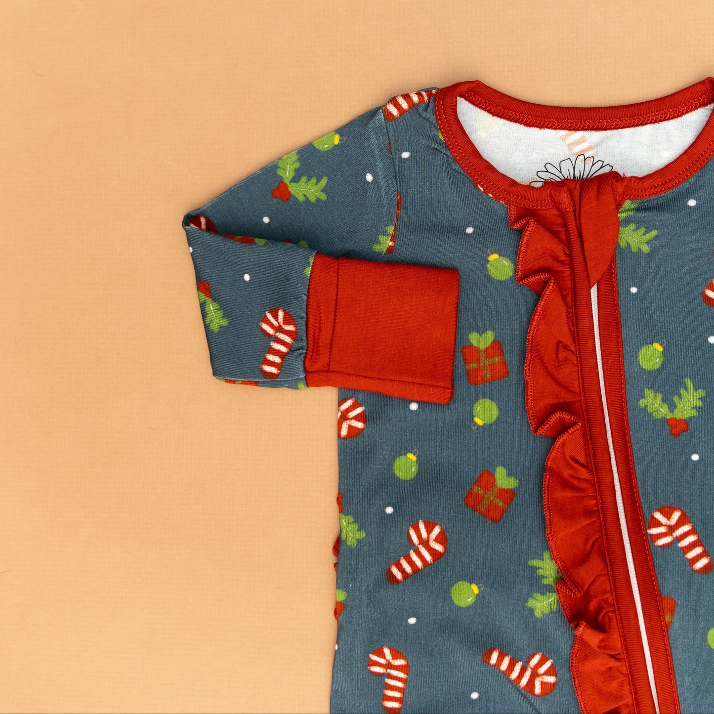 SALE: Holiday Bamboo Ruffled Onesie