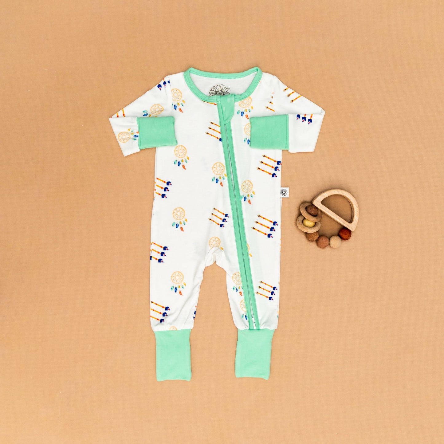 SALE: Dreamcatcher Mint Bamboo Onesie