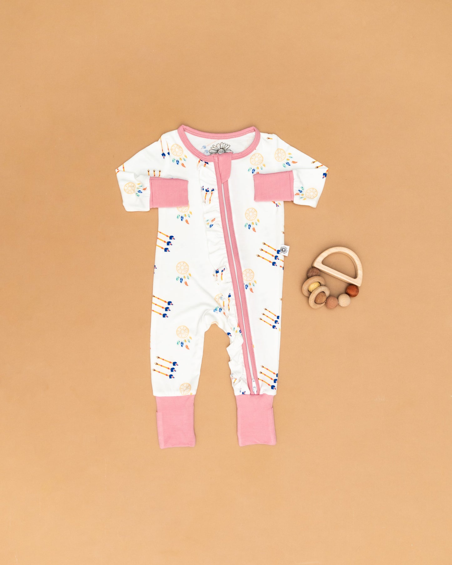 SALE: Dreamcatcher Pink Bamboo Onesie
