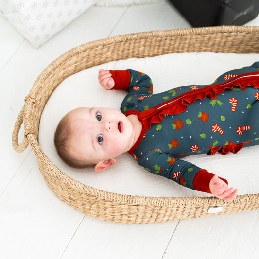 SALE: Holiday Bamboo Ruffled Onesie
