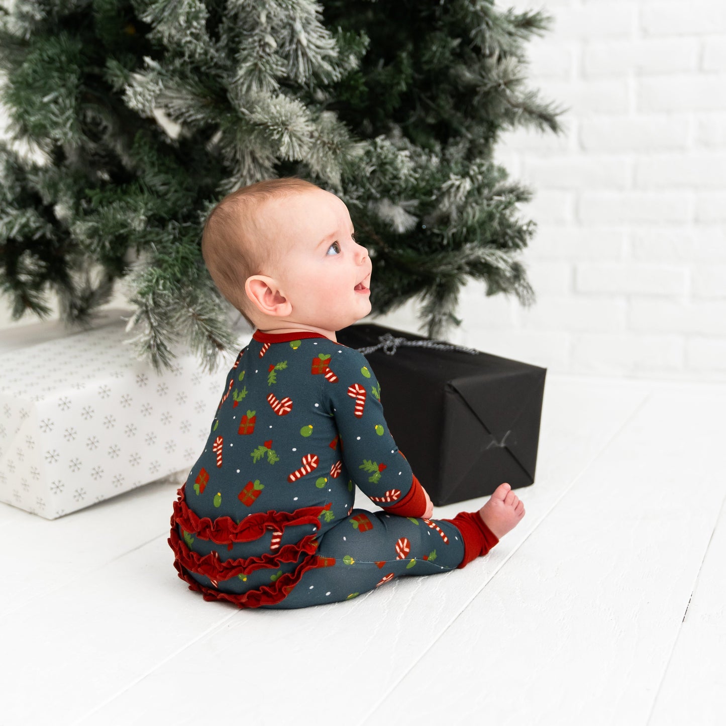 SALE: Holiday Bamboo Ruffled Onesie