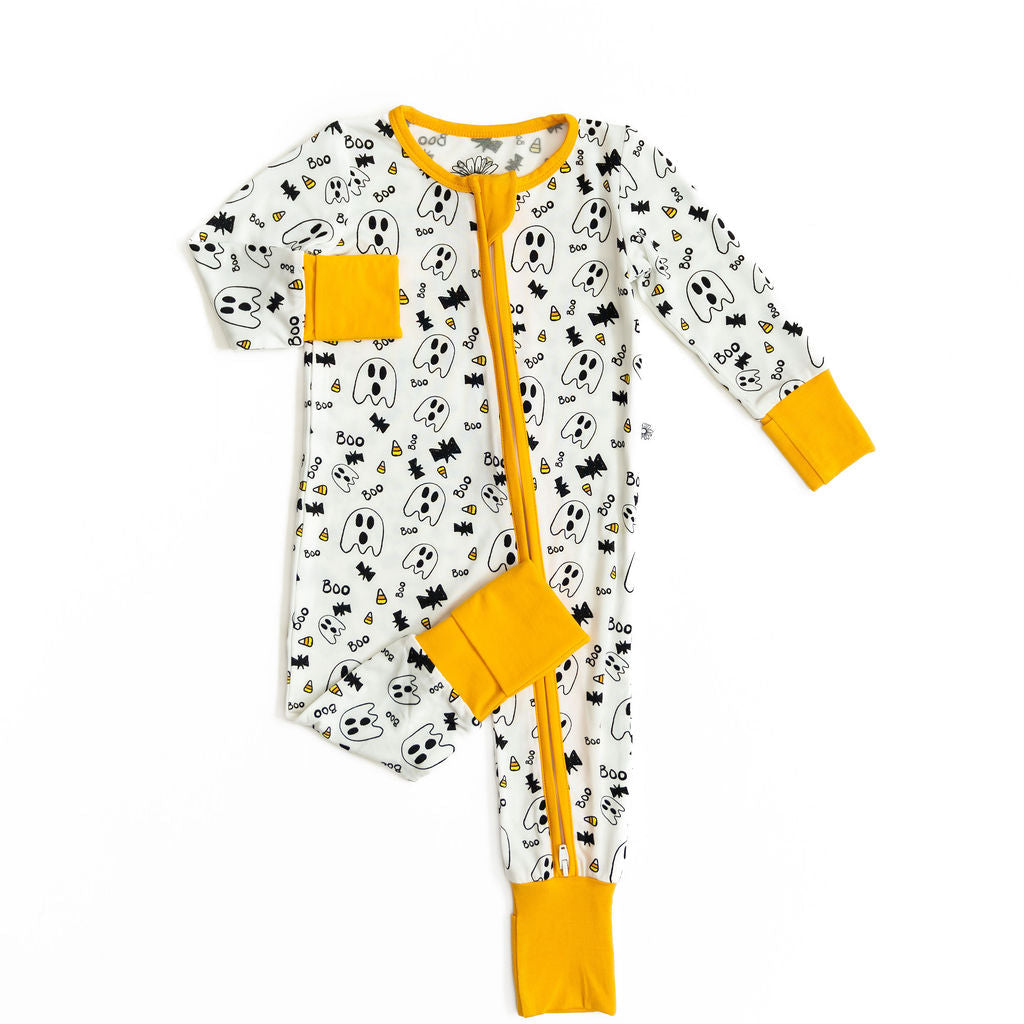 SALE: Halloween Orange Trim Bamboo Onesie