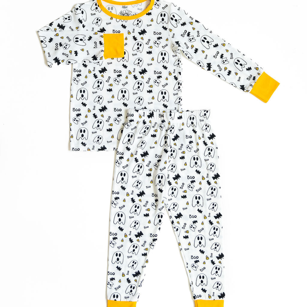 SALE: Halloween Orange Long Sleeve Bamboo Sleep Set