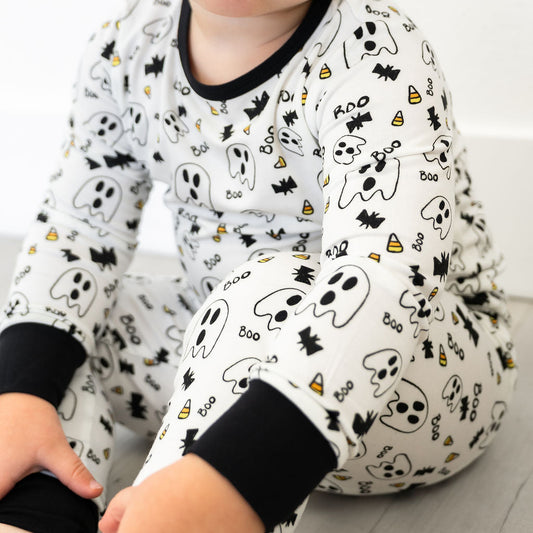 SALE: Halloween Black Long Sleeve Bamboo Sleep Set