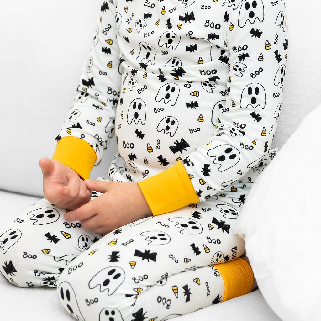 SALE: Halloween Orange Long Sleeve Bamboo Sleep Set