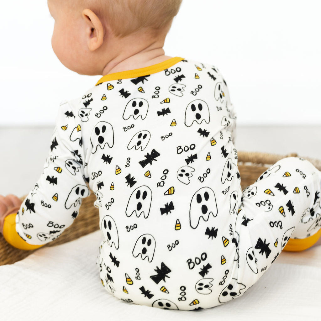 SALE: Halloween Orange Trim Bamboo Onesie