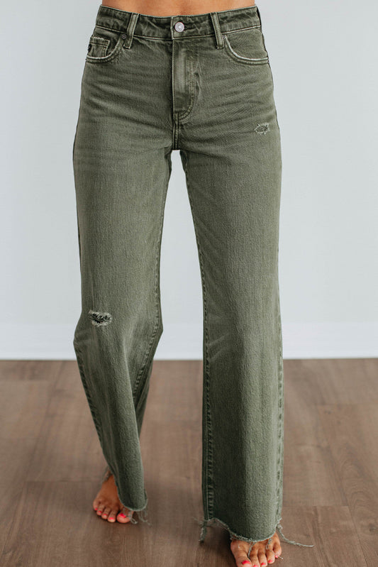 Green Distressed Jeans FB