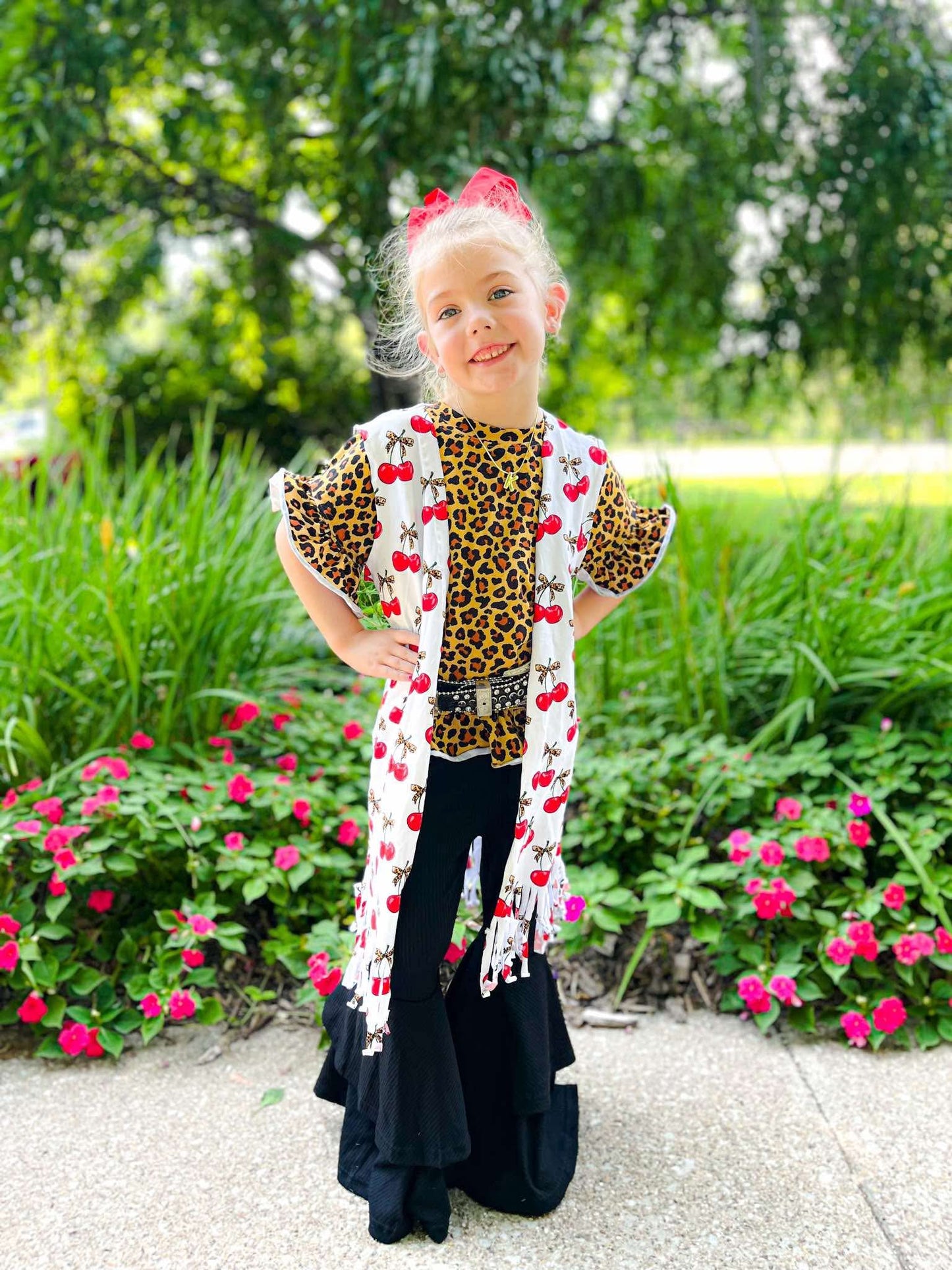 Cheetah ruffle top (FINAL SALE)