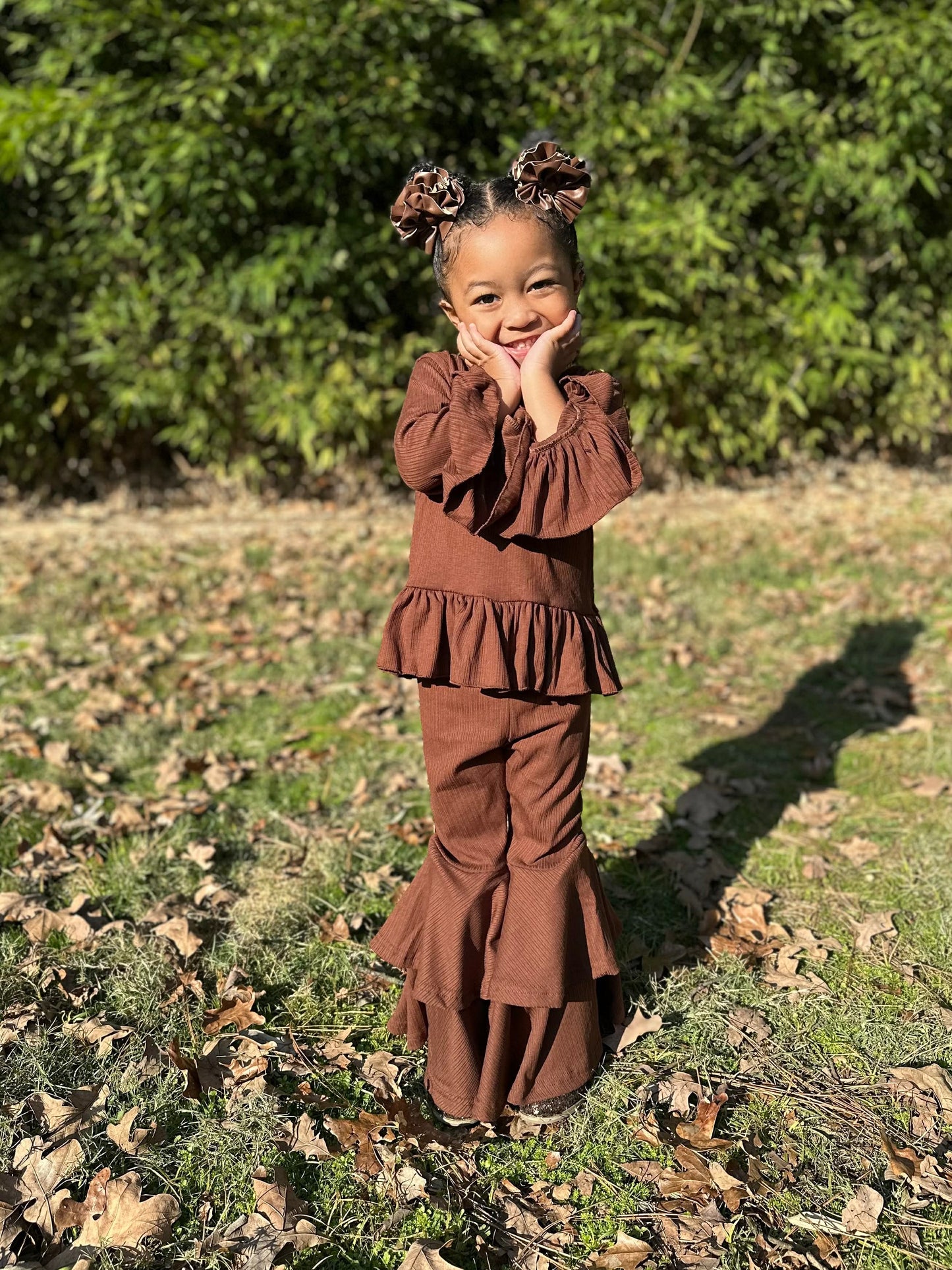 Chocolate Brown Double Bell Bottoms