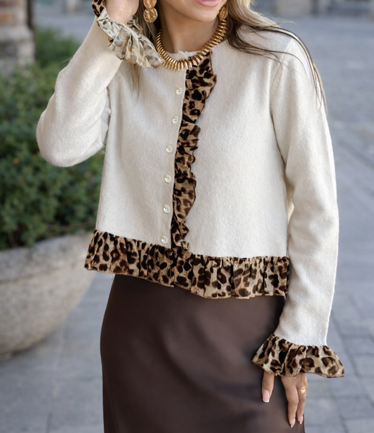 Knitted Leopard Cardigan FB