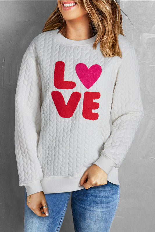 LOVE Cable Knit Sweatshirt FB