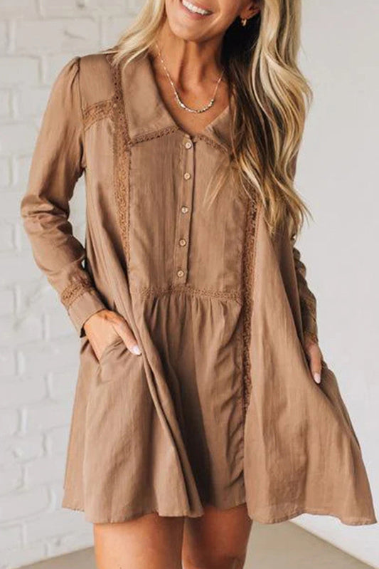 Lace Trim Collar Dress FB