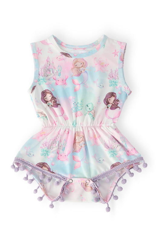 SALE Mermaid Fairytale Pom Pom Romper
